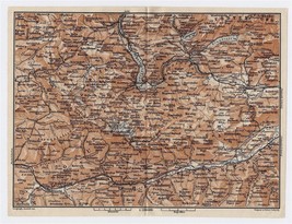 1910 Original Antique Map Of Vicinity Of Randstadt Hallstatt Aussee / Austria - £13.66 GBP