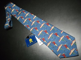 Tommy Hilfiger Neck Tie Blue With Golfing Unused With Original Paper Tags - £10.43 GBP
