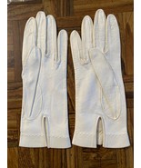 Vintage 1950s White Capretto Lavabile Leather Kid Gloves Sz 5.5 Made Ita... - $52.90