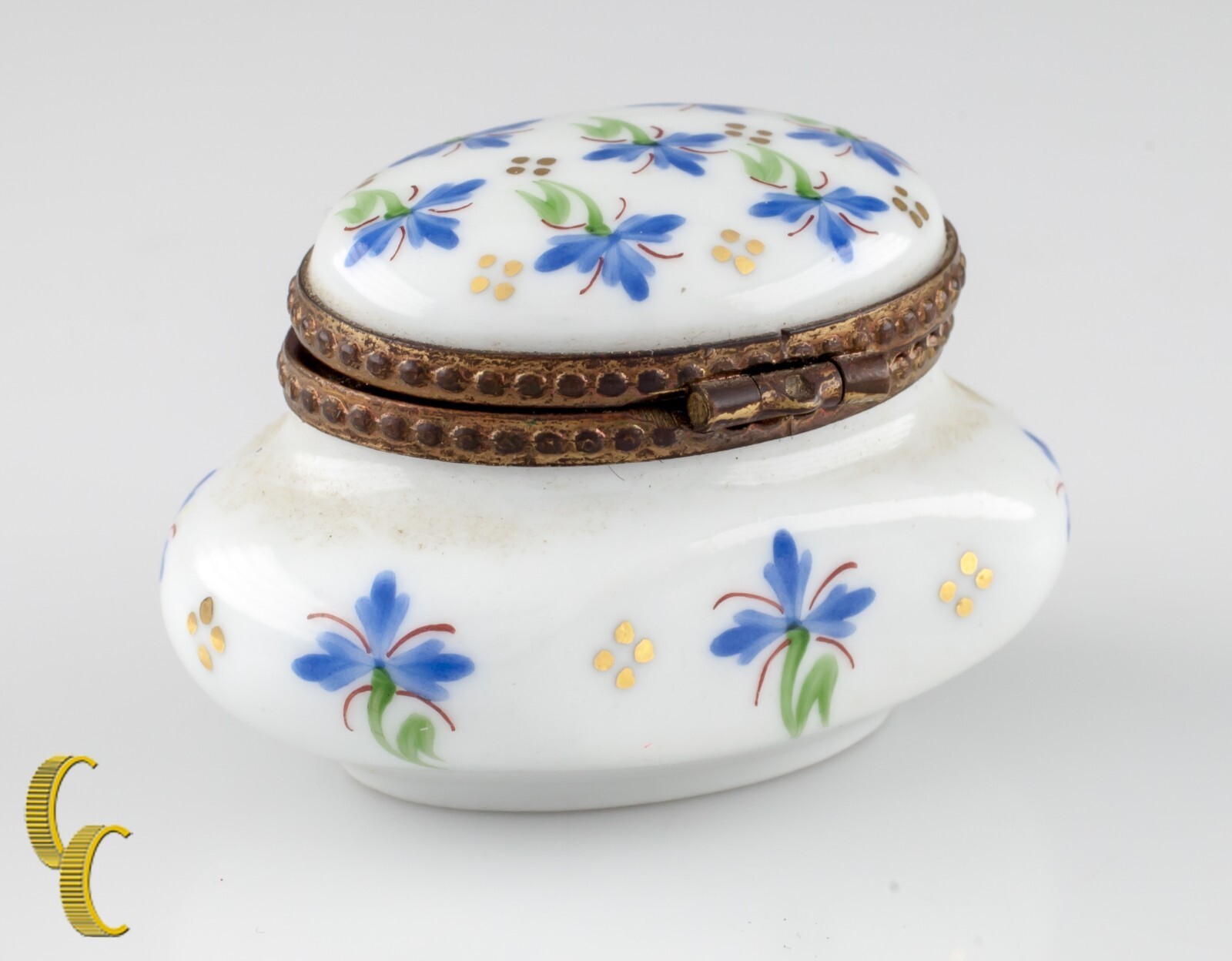 Petit Limoges Peint Principal Porcelaine Miel Théière Encre Bien Bibelot Boite Item image 4