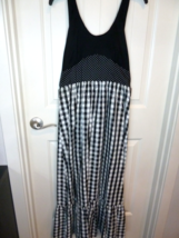 Young Edwardian Arpeja Ven Maxi halter Dress Back Tie Black White taffet... - $26.52