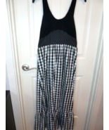 Young Edwardian Arpeja Ven Maxi halter Dress Back Tie Black White taffet... - $36.27 CAD