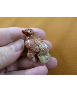 (y-BIR-SO-29) little red SONGBIRD BIRD stone soapstone CARVING PERU love... - $8.59