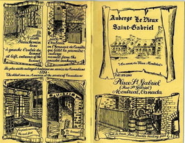 Auberge Le Vieux Menu Place St Gabriel Montreal Canada - $35.61