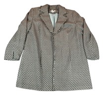 Worthington Coat Womens 20W Blue Brown Geometric Pattern Acrylic Lined J... - $29.99