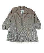 Worthington Coat Womens 20W Blue Brown Geometric Pattern Acrylic Lined J... - $551.89 MXN
