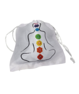 Satin Jewellery Pouch Bag  7 Seven Chakra Gift Bag Lotus Chakra Drawstri... - £3.61 GBP