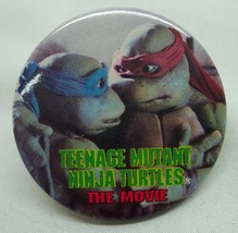 1990 Teenage Mutant Ninja Turtles The Movie LEONARDO RAPHAEL 2&quot; PIN BUTT... - $14.85