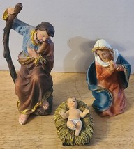 BABY JESUS JOSEPH MARY NATIVITY SET HOLY FAMILY RELIGIOUS FIGURINE SET OF 3 - $25.22