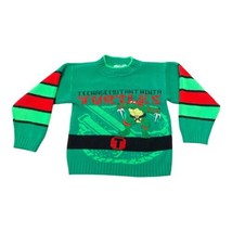 1991 Mickey’s Clan Teenage Mutant Ninja Turtle Green Sweater Boy’s Small READ - £14.65 GBP