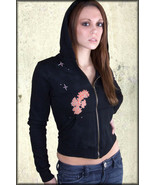 Grail Roots Man Holding Woman Floral Tree Abstract Womens Zip Hoodie Bla... - £64.60 GBP
