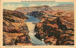 Vintage Postcard Boulder Dam Fortification Mountain In Distance Colorado - £6.80 GBP