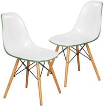 LeisureMod Cresco Modern Molded Acrylic Dining Chair with Chrome-Plated ... - $123.48