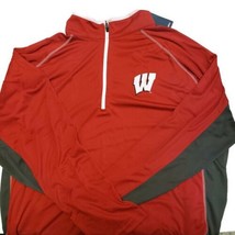 Fanatics DXL NCAA Wisconsin Badgers 1/4 Zip Long Sleeve Shirt Red Mens 4XLT - $38.48