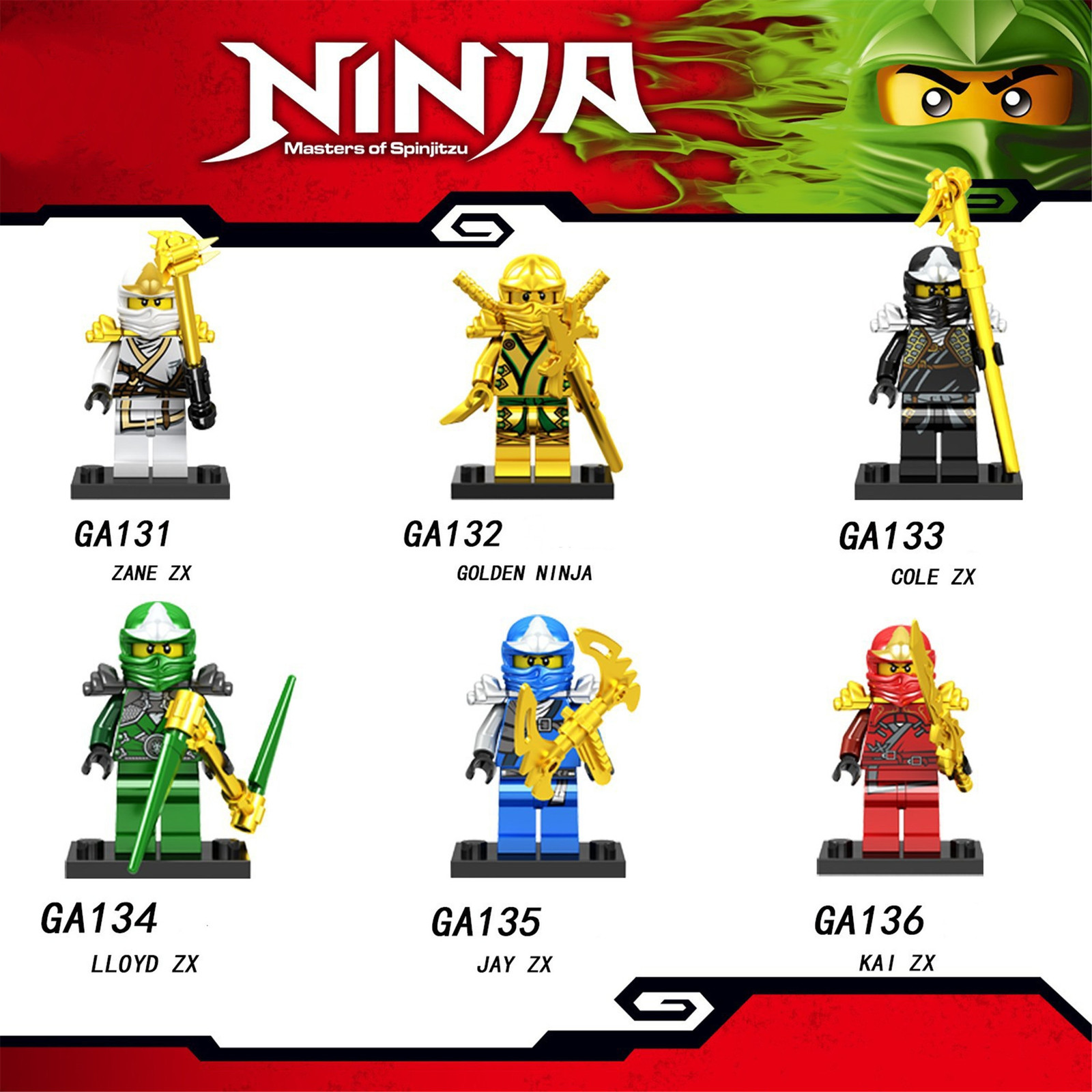 6PCS LEGO Phantom Ninja Series Mini Character building toy LEGO gift ...