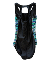 Catalina Swimsuit Women&#39;s Medium 8-10 One Piece Black Blue Green Built In Bra - £15.38 GBP