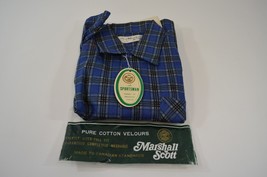 Marshall Scott Sportsman Cotton Flannel Shirt Boys 6X Blue Long Sleeve NOS Vtg - £19.02 GBP