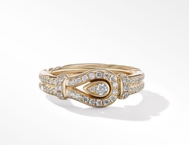 David Yurman Thoroughbred Loop Ring in 18K Yellow Gold with Full Pavé Diamonds - £1,884.31 GBP