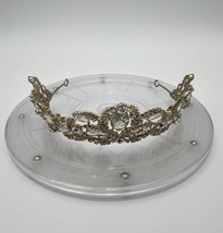 Tiara Metal Princess Queen Crown Rhinestone Costume Jeweled Quinceanera Head Top - £26.05 GBP