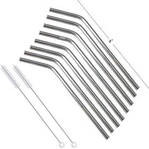 Prisha India Craft Eco-friendly Bent Drinking Stainless Steel Cocktail Straws, B - £35.91 GBP