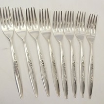 Oneida Enchantment Gentle Rose Dinner Forks Comm Silverplate 7-1/4&quot;  Lot... - $423.52 MXN