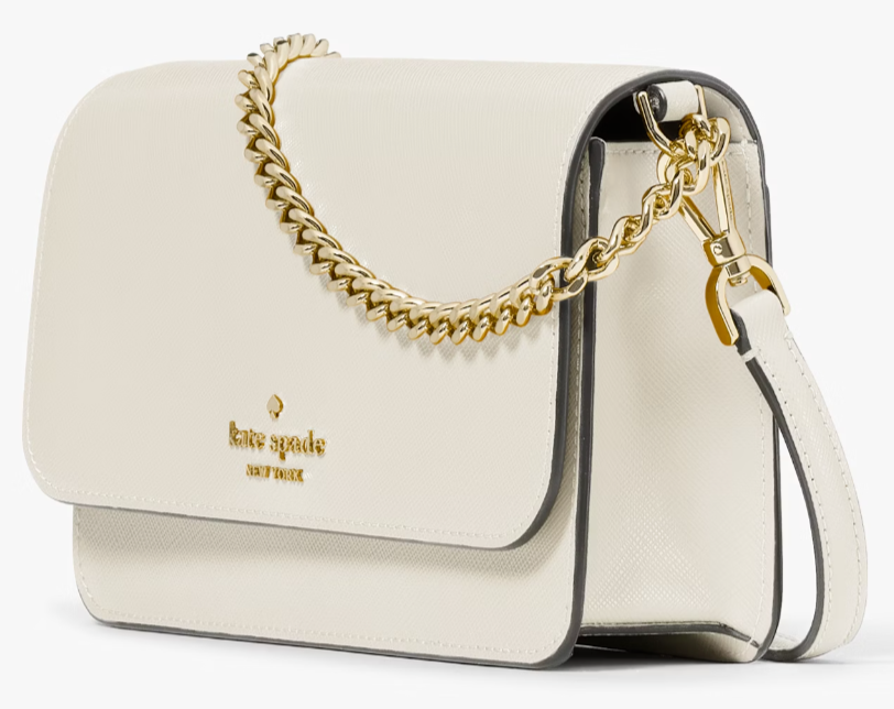 Kate Spade Madison Flap Crossbody Bag White Leather Chain Purse KC586 NWT FS