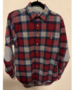 VTG  Pendleton Button Blue/Red/Tan Board Shirt M 100% Virgin Wool - $68.31