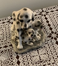 Dalmatian Resin Figurine Mother Dog with Two Puppies 4 Inch Pongo Perdita Patch - £4.74 GBP