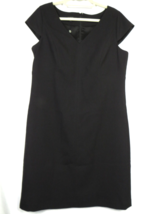 Talbots Women&#39;s Black Cap Sleeve Sheath Classic Formal Little Black Dress Sz 14 - £39.37 GBP