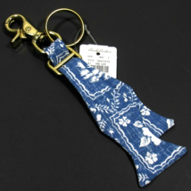 Brooks Brothers Bow Tie Key Fob Reyn Spooner Floral Pattern Indigo Blue - £19.57 GBP