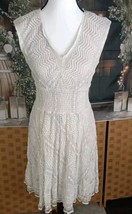 Chris McLaughlin Dress Size 6 V Neck Cream Lace Lined Sleeveless - $21.78
