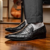 Salvatore Genuine Quill Ostrich Leather Slipon Black image 6