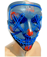 Street dance mask Play Halloween Glow Ghost fire BLUE LED WIRE - NEW! - $25.65