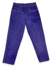 Vtg 90’s Navi Purple Gold Embellished Women’s Mom Jeans Tapered Leg USA Made XL - £14.41 GBP