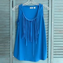 Cato Women&#39;s Shirt Blouse ~ Sz M ~ Blue  ~ Sleeveless - £14.84 GBP