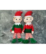 Set 2 Plush Christmas Elves Boy Girl Elf Shelf Sitting Decoration Costum... - $201.95 MXN