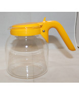 Vintage Bodum Clear Glass Coffee Tea Jug With Lid Yellow Plastic Handle ... - £38.75 GBP