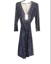 Women’s Navy Blue Floral Halston Small Petite NWT Dress Retail$119 - $28.07