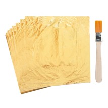 100 Sheets Gold Leaf Sheets, Gold Foil Sheets For Nail Art, Gold Paper S... - £10.21 GBP