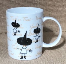 Bia Halloween Witch Coffee Mug Cup w Words Goblins Vampires Trick Or Treat - £7.01 GBP