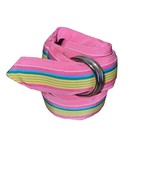 CK Bradley Barbiecore striped Preppy belt with silver D-Ring closure sz ... - $23.07