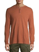 George Men&#39;s Long Sleeve Thermal Henley Shirt Size XL (46-48) Brown Oran... - £14.18 GBP
