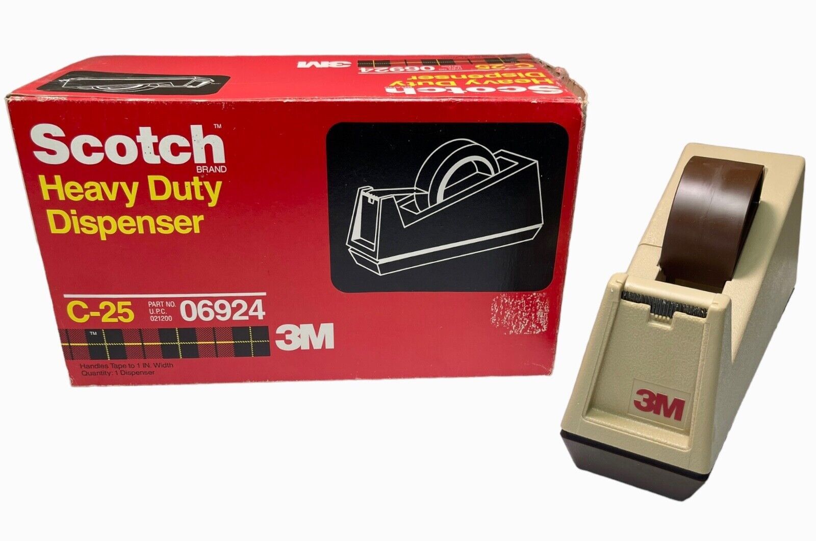 Scotch Heavy Duty Tape Dispenser C-25 Handles Tape to 1" width 3M New in OpenBox - £43.05 GBP