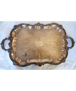Antique Huge silverplate Footed Waiter Battler Tray 29&quot; x 17.75&quot; - £561.88 GBP