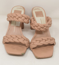 Dolce Vita Womens Paily Heels Leather Braided Sandal Peach Stella 6.5 - $54.45