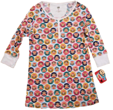 Paul Frank White Monkey Polka Dot Vintage 2009 Longe Sleeve Sleep Shirt Medium - £12.72 GBP