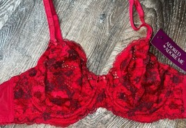 Adored By Adore Me ~ Women&#39;s Chelsey Unlined Underwire Bra Lace Red ~ 32B - £13.40 GBP