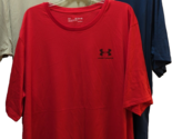 Under Armour Heat Gear Loose fit 3XLT Men t-shirt lot 3 blue red tan lig... - $44.54