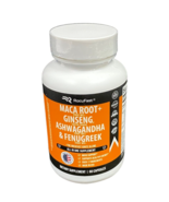 Rocufast Black Maca Root 2000 mg Ginseng Ashwagandha Extract 60 caps exp... - $38.47 CAD