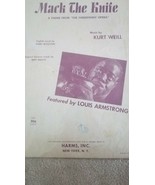1955 Mack the Knives Sheet Music Louis Armstrong by Kurt Weill, Threepen... - $89.05 CAD